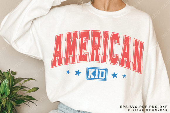 American Kids Svg Png for 4th of July Embroidery
