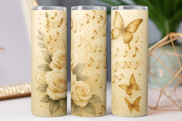 Floral Music Tumbler Wrap for 20oz PNG Review