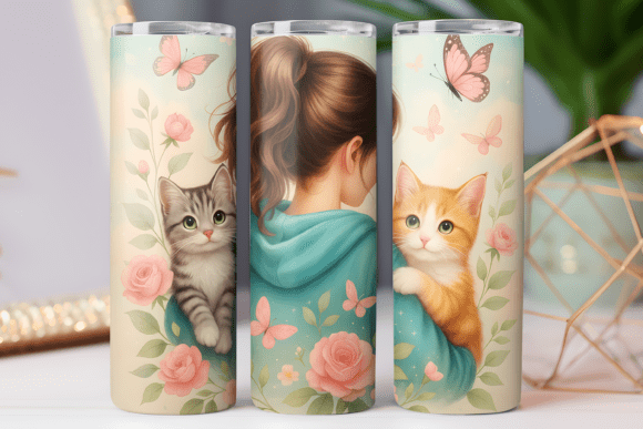 Girl and Cat Cute Kitty Tumbler Wrap Review