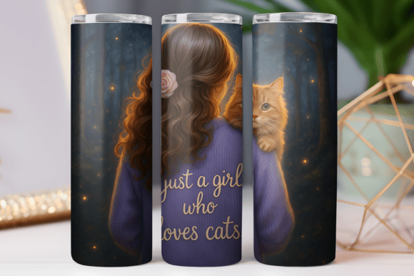 Girl and Cute Kitty Tumbler Wrap 20oz Review