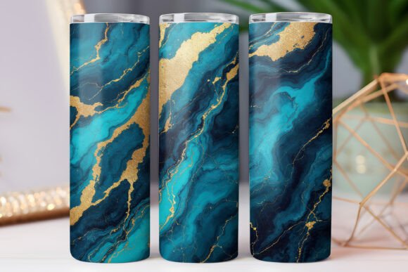 Marble Pattern Tumbler Wrap 20oz Blue Review