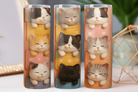 Pocket Cute Kitty Tumbler Wrap 20oz PNG Review