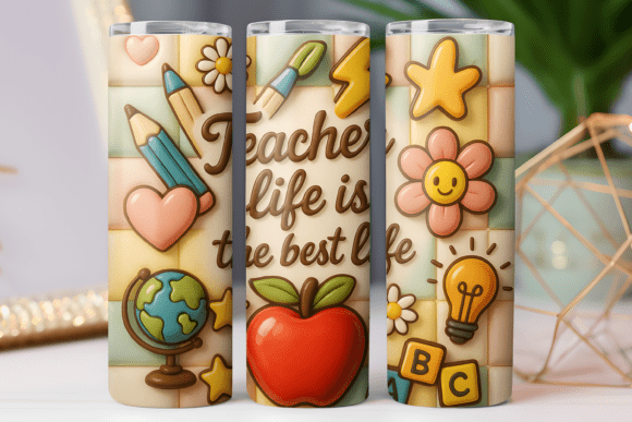 Teacher Tumbler Wrap for 20oz Skinny Art Review