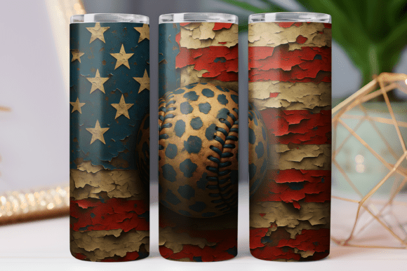 Usa Flag Baseball Tumbler Wrap 20oz PNG Review