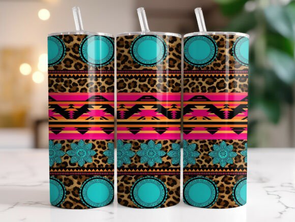 Western Leopard Aztec Tumbler PNG Design Review